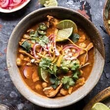 Mexican Hot Pot with Avocado Crema | halfbakedharvest.com @hbharvest #hotpot #soup #mexican