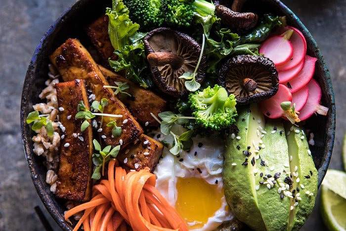 Superfood Bibimbap with Crispy Tofu | halfbakedharvest.com #vegan #healthy #korean #bowl #recipes