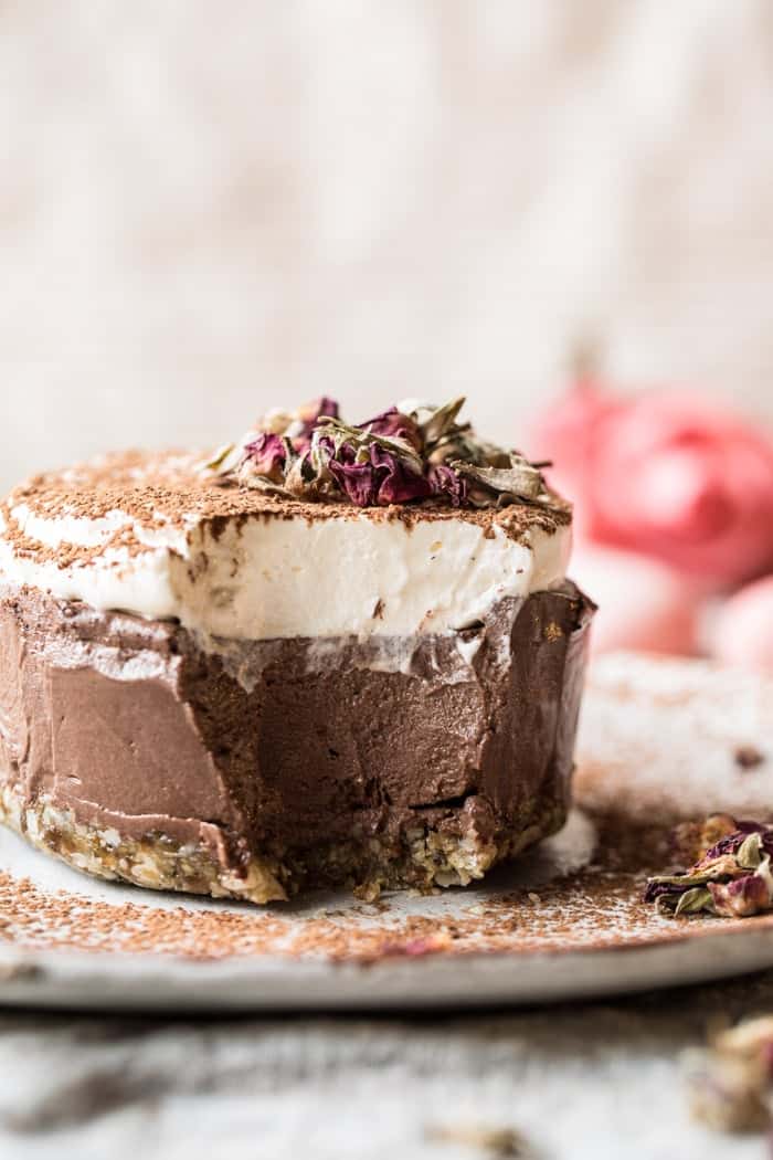 Vegan Chocolate Custard Cake | halfbakedharvest.com #chocolate #dessert #healthy #vegan #nobake