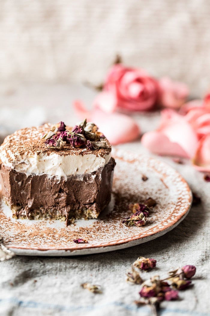 Vegan Chocolate Custard Cake | halfbakedharvest.com #chocolate #dessert #healthy #vegan #nobake