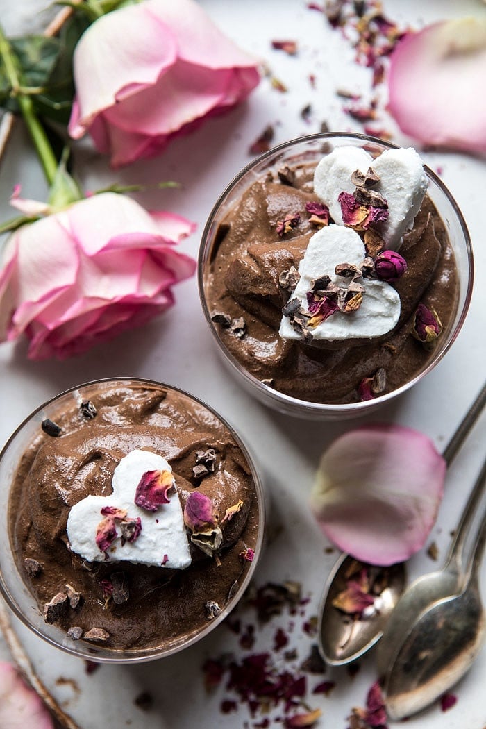 6 Ingredient Vegan Chocolate Chia Mousse | halfbaledharvest.com #vegan #chocolate #recipes