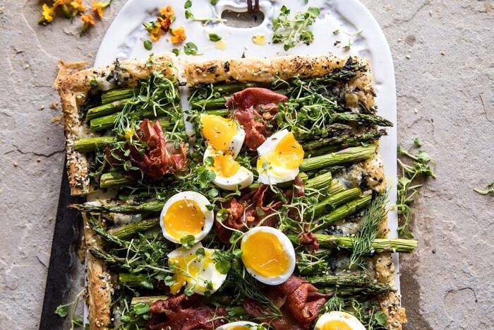 Asparagus, Egg, and Prosciutto Tart with Everything Spice | halfbakedharvest.com #spring #tart #brunch #asparagus