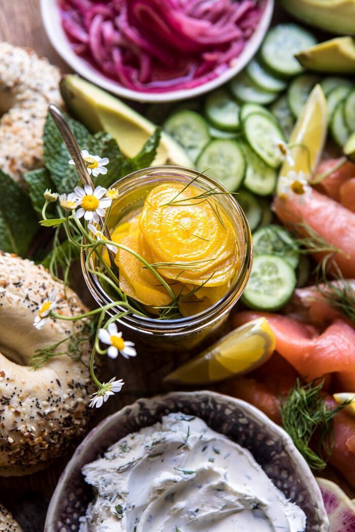 Bagel and Smoked Salmon Bar | halfbakedharvest.com #brunch #spring #mothersday #easter