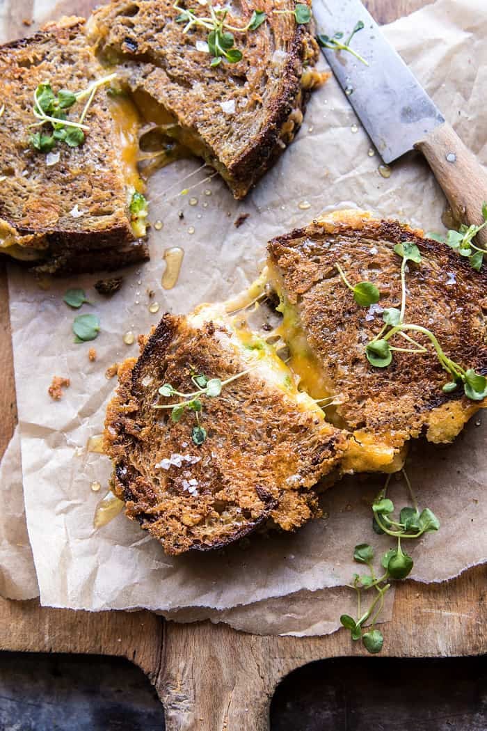 Broccoli Cheddar Melts | halfbakedharvest.com #grilledcheese #broccoli #easyrecipe