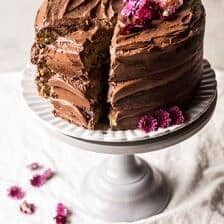 Coconut Banana Cake with Chocolate Frosting | halfbakedharvest.com #Easter #cake #chocolate #spring