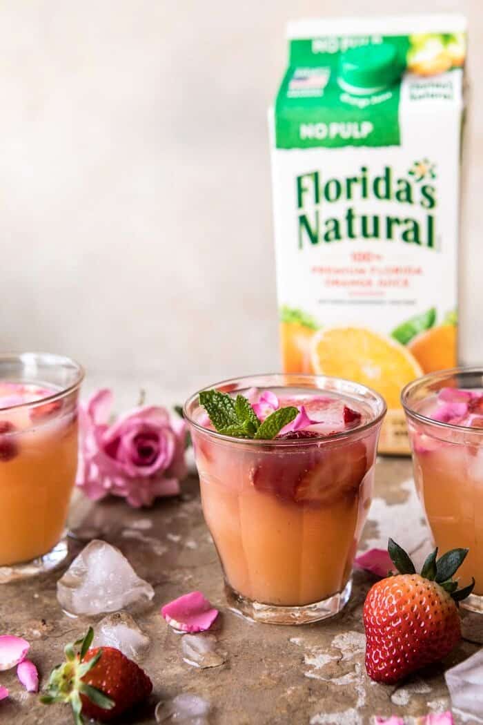 Minted Orange and Strawberry Coolers | halfbakedharvest.com #cocktail #spring #recipes #brunch