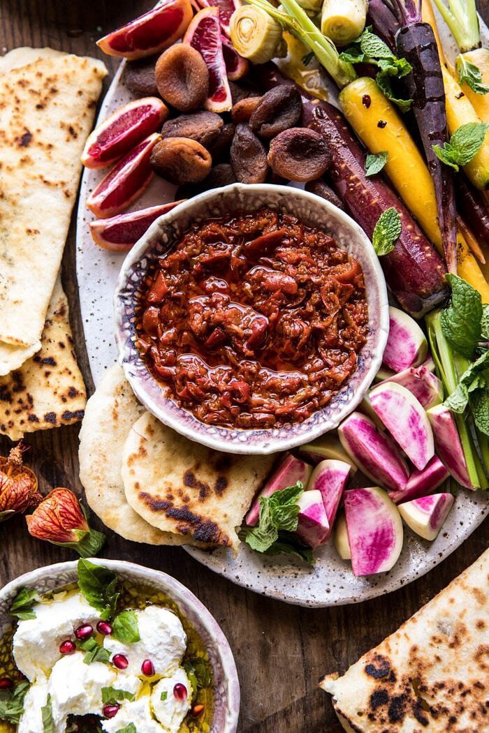 Moroccan Dip Platter | halfbakedharvest.com #spring #easter #recipes #healthy #appetizer