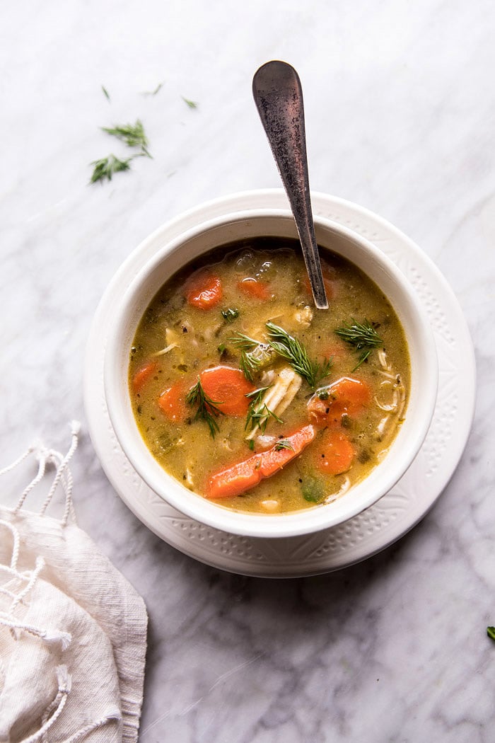 Slow Cooker Hearty Chicken Soup | halfbakedharvest.com #crockpot #soup #healthy #recipe