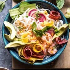 Vietnamese Shrimp Spring Roll Bowl With Sweet Chili Mango Sauce | halfbakedharvest.com #spring #summer #recipes #healthy #shrimp
