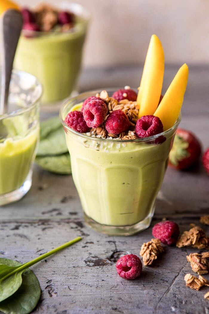 2 Minute Green Smoothie | halfbakedharvest.com #smoothie #mealprep #recipes #healthy