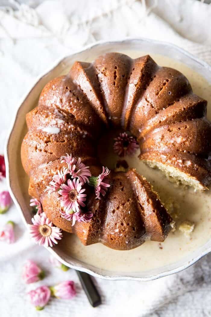 Cream Cheese Swirled Coconut Tres Leches Cake | halfbakedharvest.com #cake #Mexican #recipes #spring