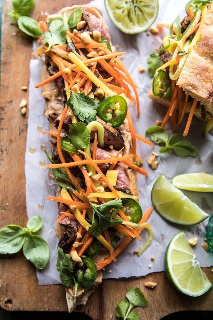 Thai Basil Steak Sandwich | halfbakedharvest.com #Thai #recipes #easy