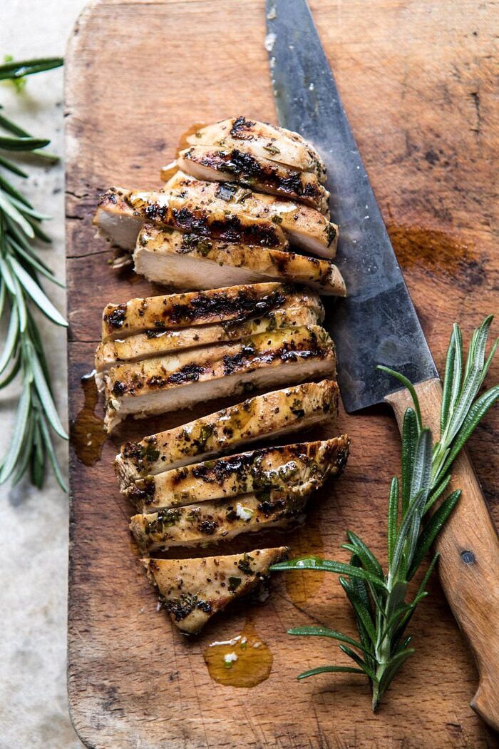 Open Faced Rosemary Chicken, Peach, and Bacon Sandwich | halfbakedharvest.com #summerrecipe #easyrecipes #peach #chicken #healthy Rosemary Chicken breast