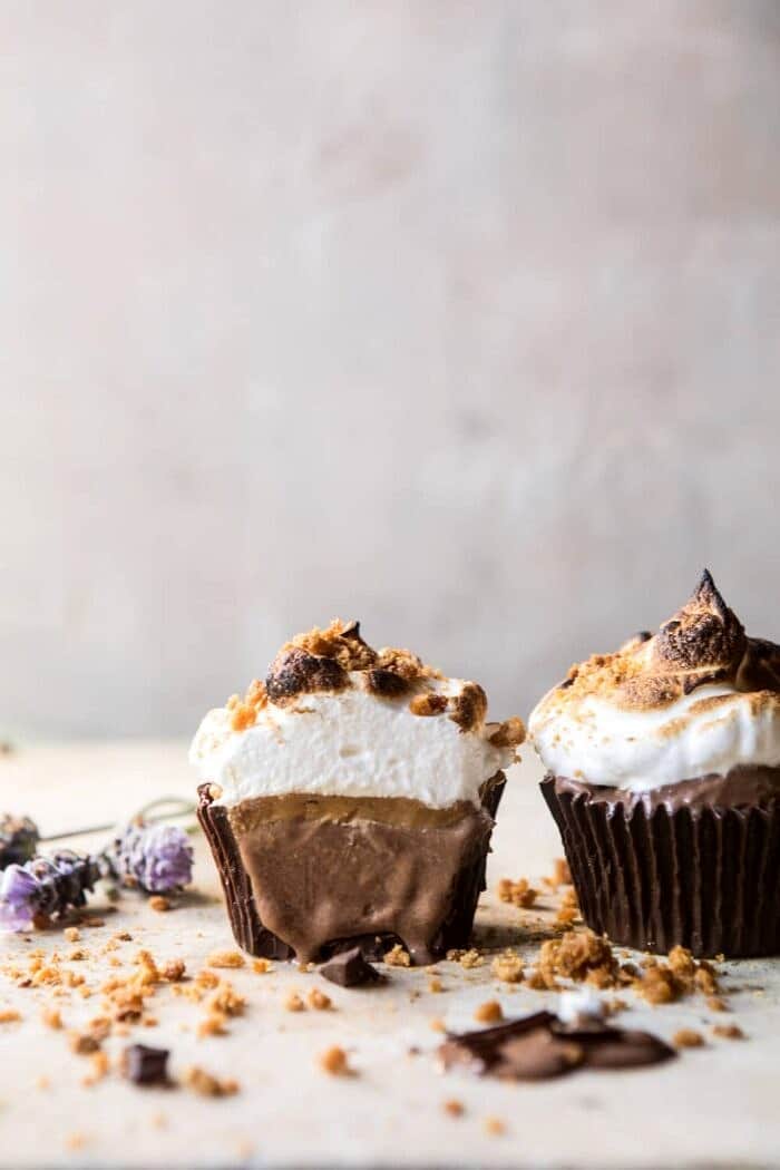 Toasted S'more Chocolate Ice Cream Cups | halfbakedharvest.com #icecream #summerrecipes #smore
