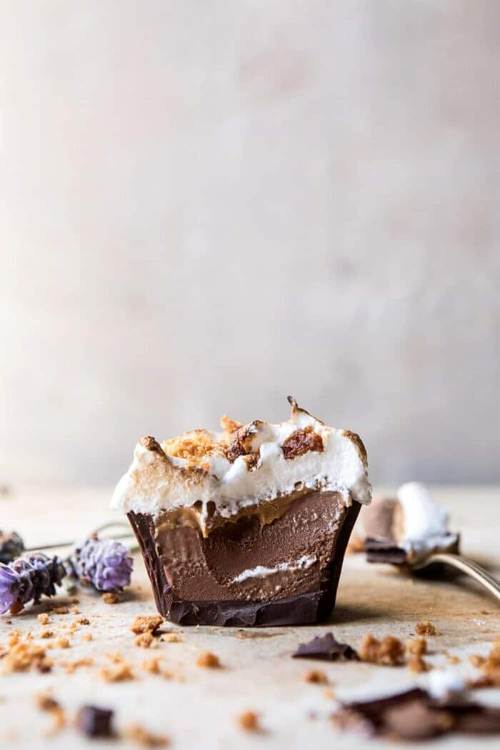 Toasted S'more Chocolate Ice Cream Cups | halfbakedharvest.com #icecream #summerrecipes #smore