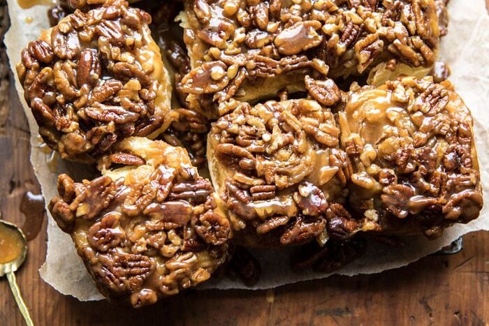 horizontal photo of Extra Sticky Maple Pecan Sticky Buns 
