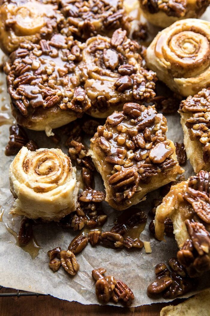 3/4 angle photo of Extra Sticky Maple Pecan Sticky Buns 