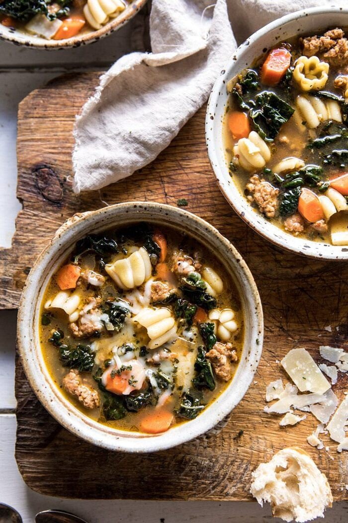 Spicy Italian Pesto Noodle Soup | halfbakedharvest.com #soup #easyrecipes #Italian #fall #autumn #winter #healthy