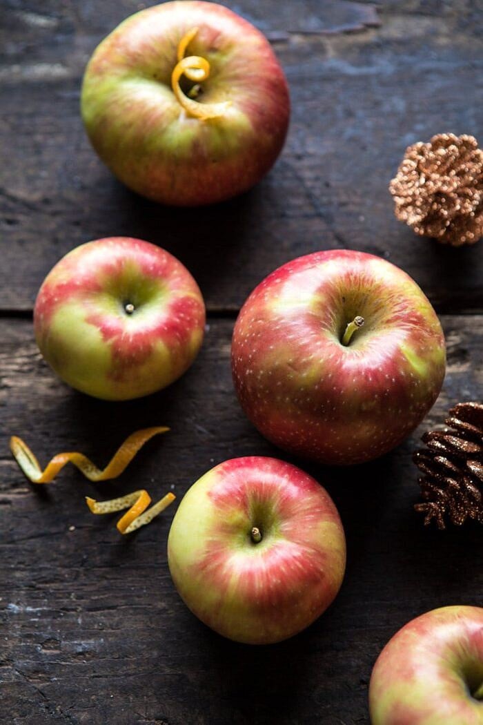 Harvest Apple Ginger Spritz | halfbakedharvest.com #fall #thanksgiving #apples #drinks #cocktails raw apples