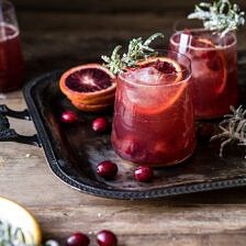 Spiced Cranberry Rosé Spritzers | halfbakedharvest.com #cocktails #thanksgiving #christmas #holiday #easyrecipes #punch