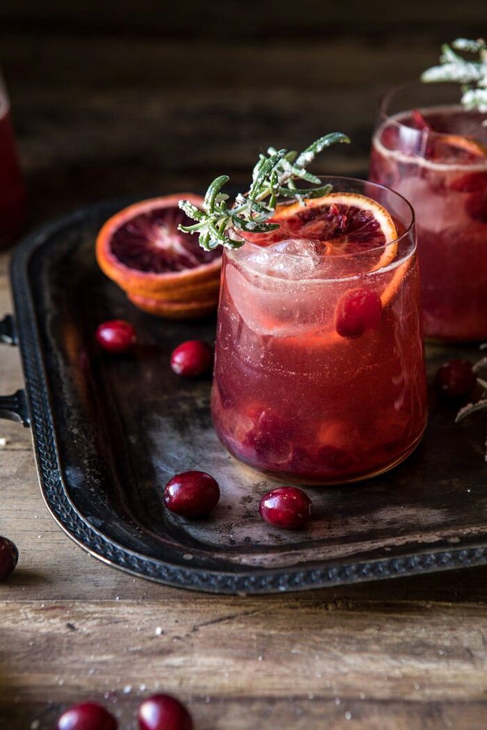 Spiced Cranberry Rosé Spritzers | halfbakedharvest.com #cocktails #thanksgiving #christmas #holiday #easyrecipes #punch