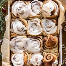 Easiest Overnight Eggnog Brioche Cinnamon Rolls | halfbakedharvest.com #cinnamonrolls #Christmas #easyrecipes #eggnog