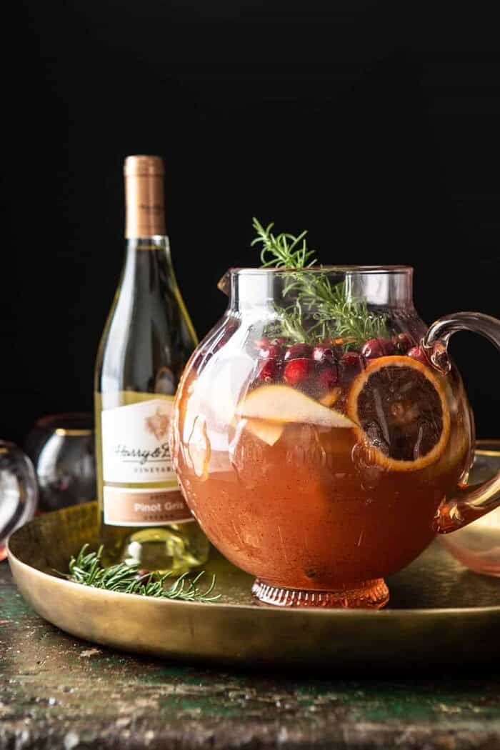 Holiday Pear Sangria in pitcher