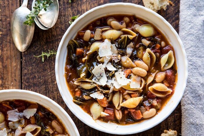 Instant Pot Pasta e Fagioli | halfbakedharvest.com #instantpot #soup #healthyrecipes horizontal photo of Instant Pot Pasta e Fagioli