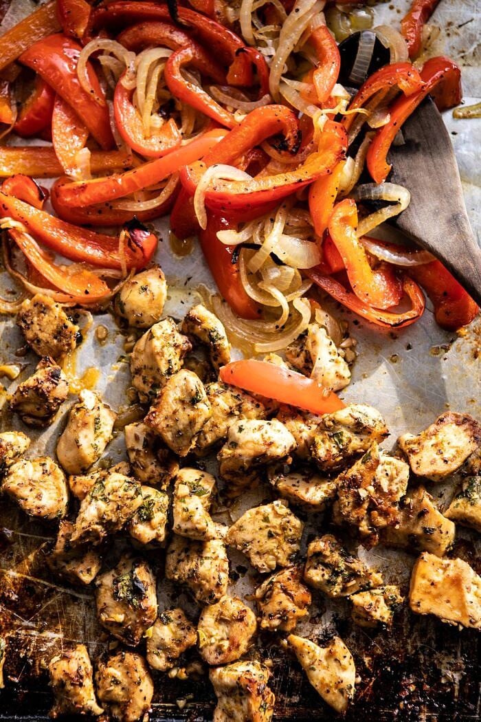 Sheet Pan Cuban Chicken and Black Bean Rice Bowl | halfbakedharvest.com #sheetpan #healthy #chicken #bowlrecipes #quick #easy Sheet Pan Cuban Chicken on sheet pan