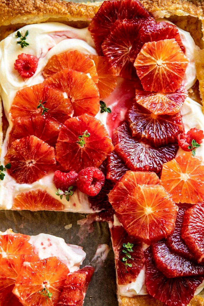 The Simplest Ombrè Citrus Cream Tart | halfbakedharvest.com #dessert #winter #citrus #healthyrecipes #easyrecipes