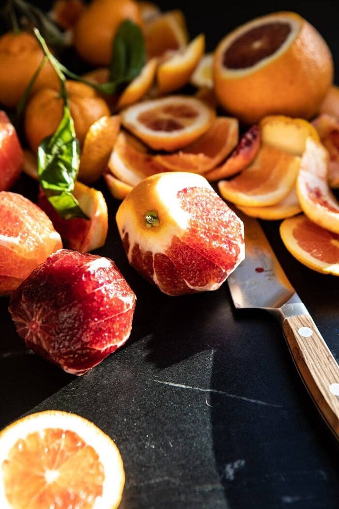 The Simplest Ombrè Citrus Cream Tart | halfbakedharvest.com #dessert #winter #citrus #healthyrecipes #easyrecipes raw blood orange