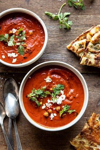 New! Creamy Moroccan Tomato Soup. The cozy weeknight soup that's quick, easy, and healthy too. Recipe: https://fatburn.fit/creamy-moroccan-tomato-soup/ #tomatosoup #easyrecipes #healthy #soup #vegan