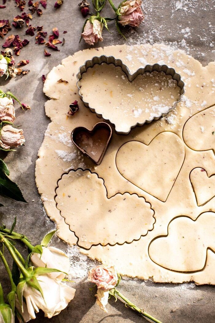 Lemon Rose Shortbread Cookie dough