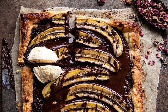 horizontal photo of Warm Chocolate Banana Galette 