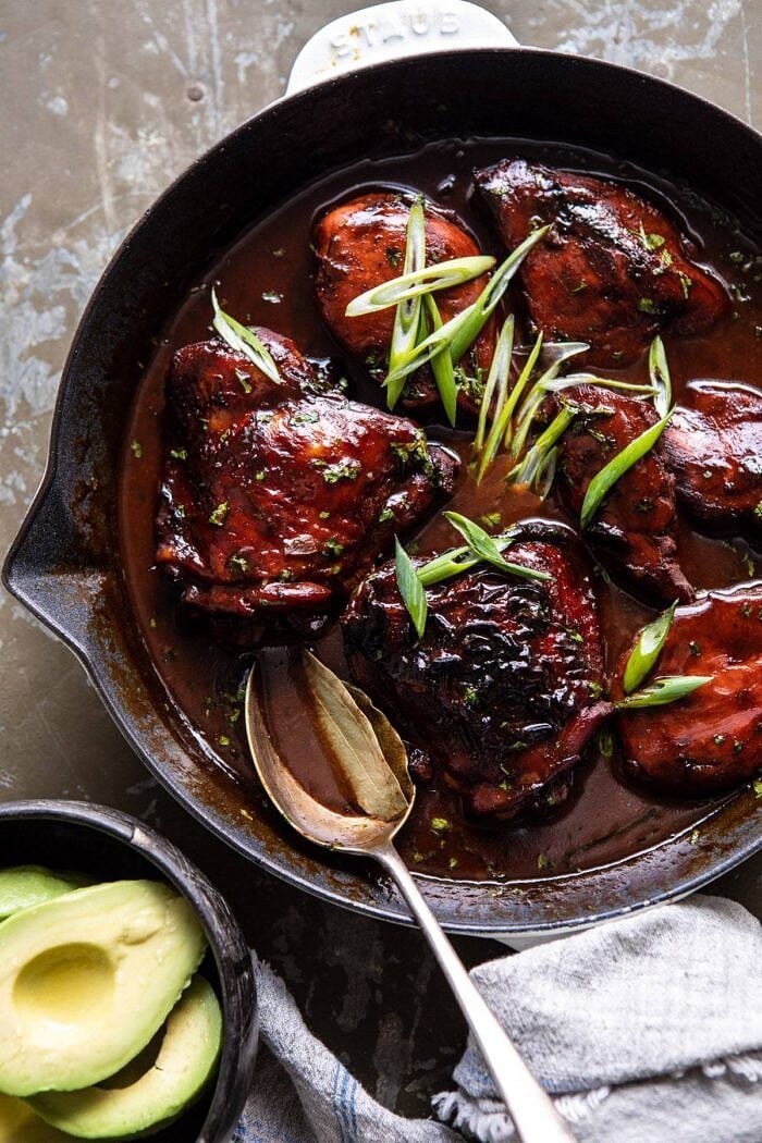 Filipino Coconut Adobo Chicken | halfbakedharvest.com #chicken #easyrecipes #skilletrecipes #adobochicken