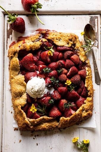 Jammy Strawberry Galette | halfbakedharvest.com #strawberries #tart #summer #fruit #springrecipes