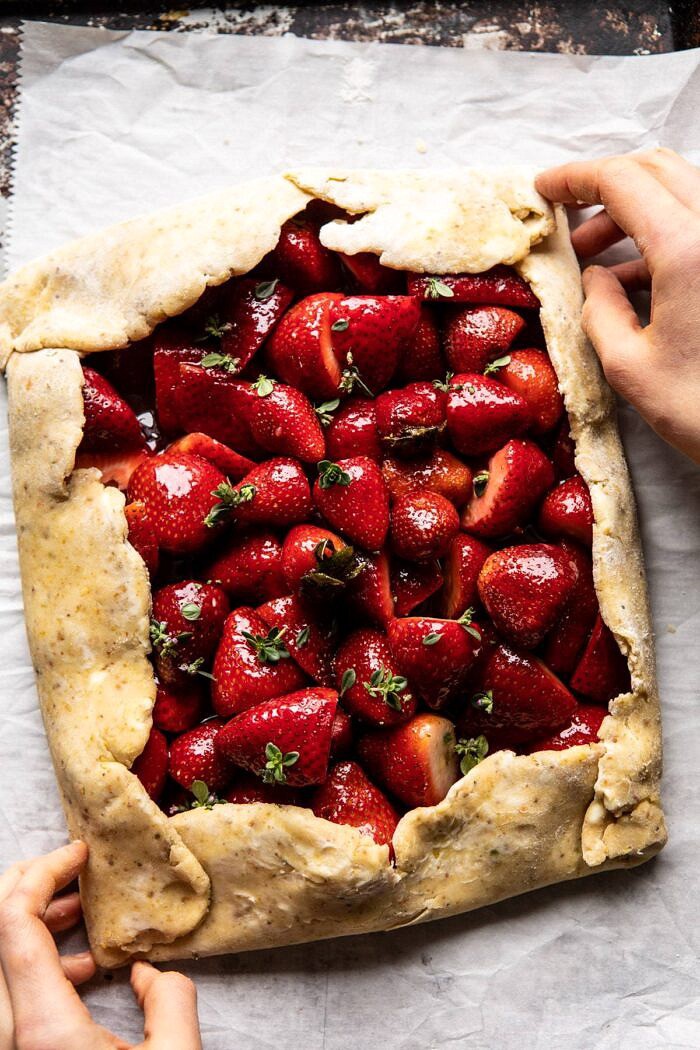 Jammy Strawberry Galette | halfbakedharvest.com #strawberries #tart #summer #fruit #springrecipes