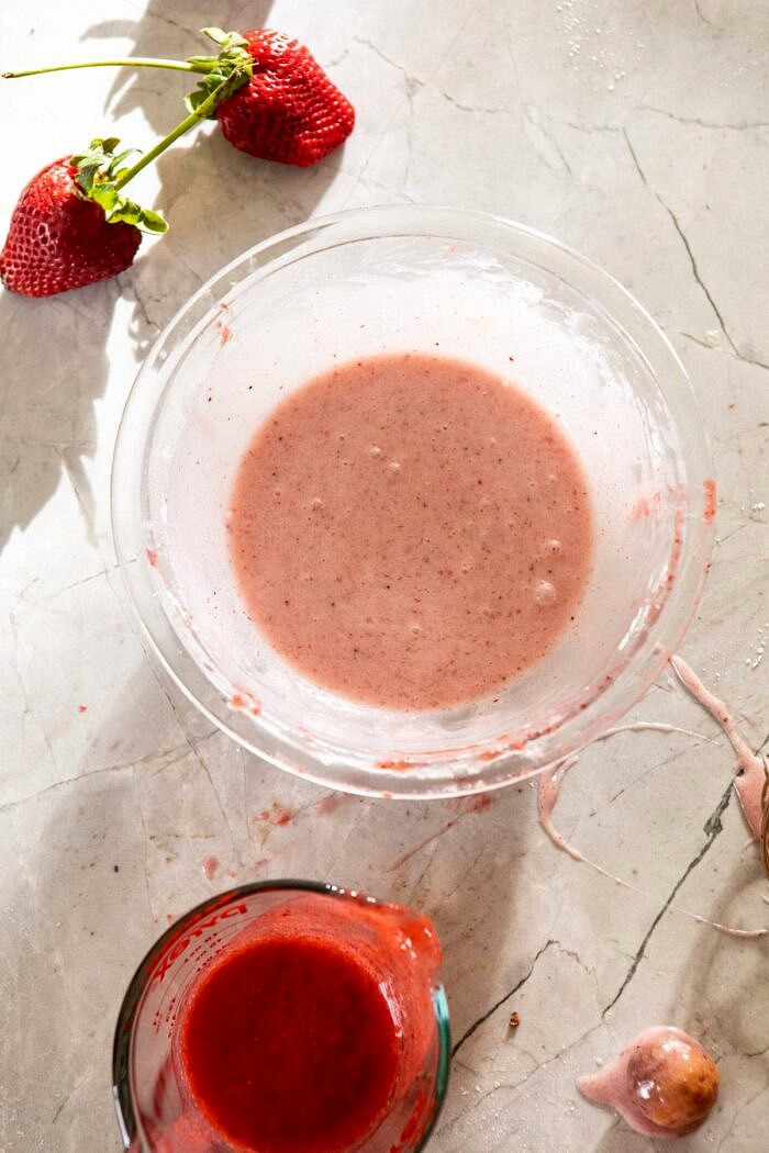 Strawberry Glazed Chai Doughnuts | halfbakedharvest.com #doughnuts #spring #strawberries Strawberry Glaze