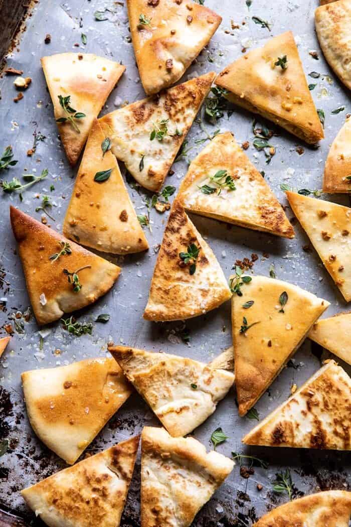 Pan-Fried Feta with Peppered Honey | halfbakedharvest.com #appetizers #easyrecipes #summerrecipes pita chips