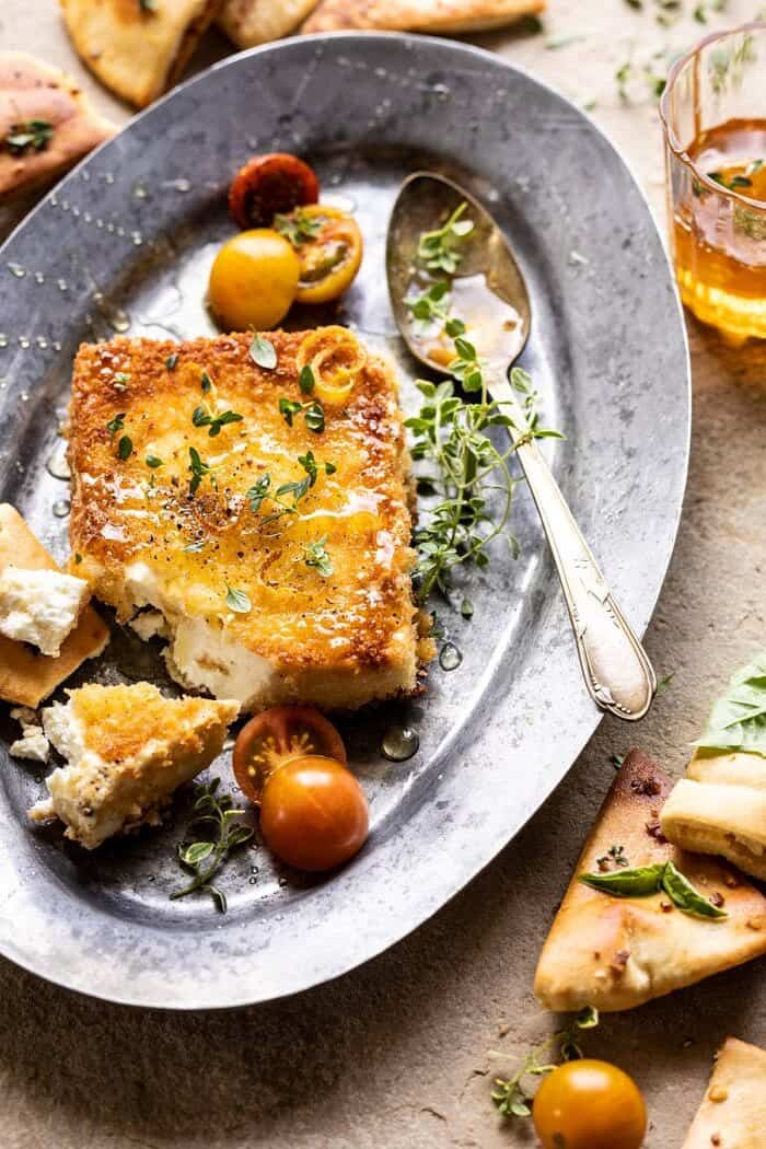 Pan-Fried Feta with Peppered Hone | halfbakedharvest.com #appetizers #easyrecipes #summerrecipes