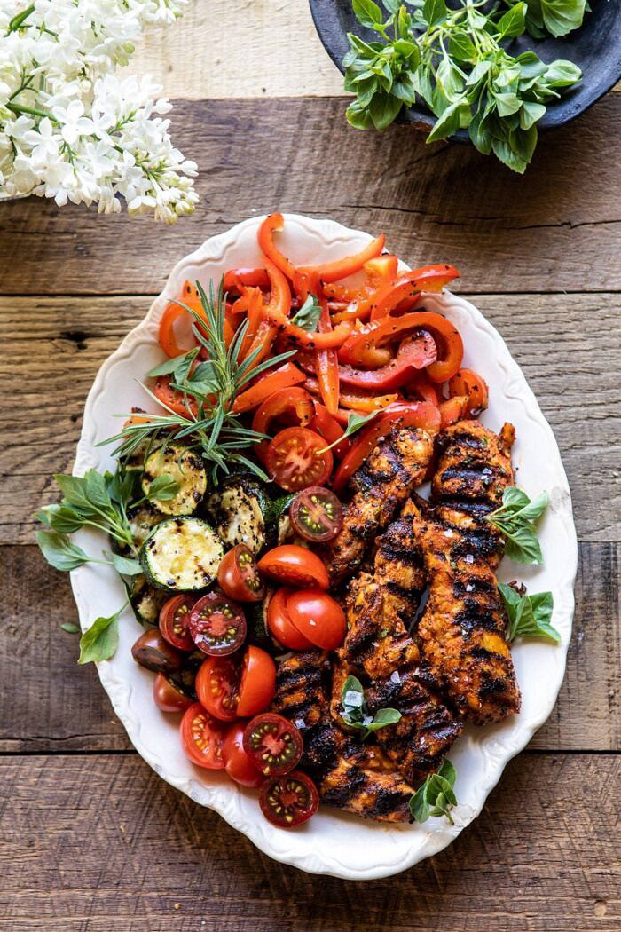 California Chicken and Veggies on platter