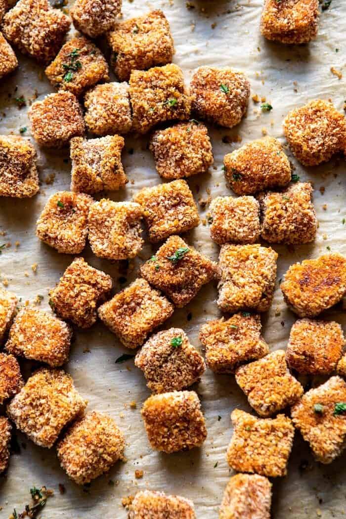 Baked Sweet Potato Parmesan Tater Tots | halfbakedharvest.com #sweetpotatoes #healthy #easyrecipes #gameday #tatertots Baked Sweet Potato Parmesan Tater Tots after baking