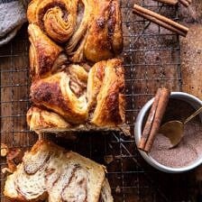 Easy Swirled Cinnamon Sugar Croissant Loaf | halfbakedharvest.com #cinnamon #fall #bread #croissants