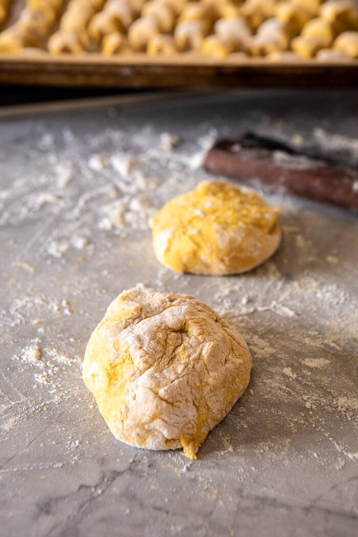 Pumpkin Cauliflower Gnocchi dough ball