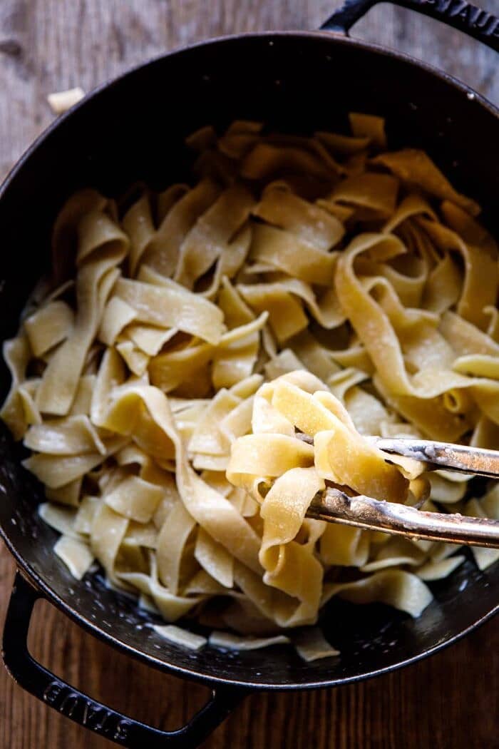 Slow Cooker Red Wine Sunday Ragu Pasta | halfbakedharvest.com #pasta #ragu #Italian #slowcooker #crockpot #instantpot overhead photo of pasta