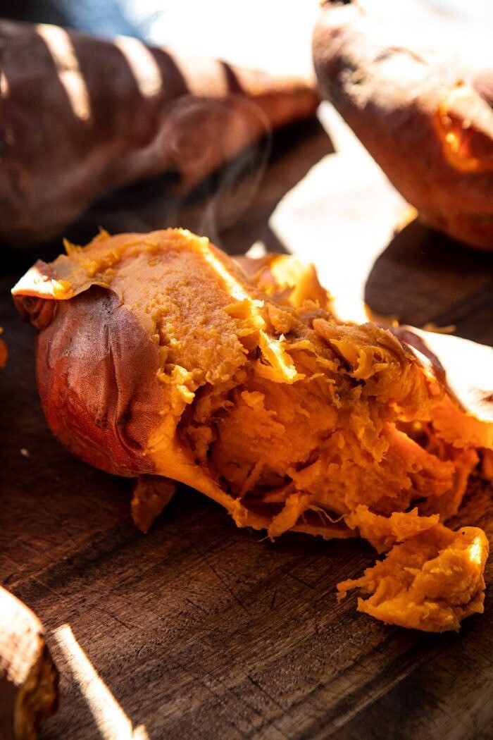 raw sweet potato with steam