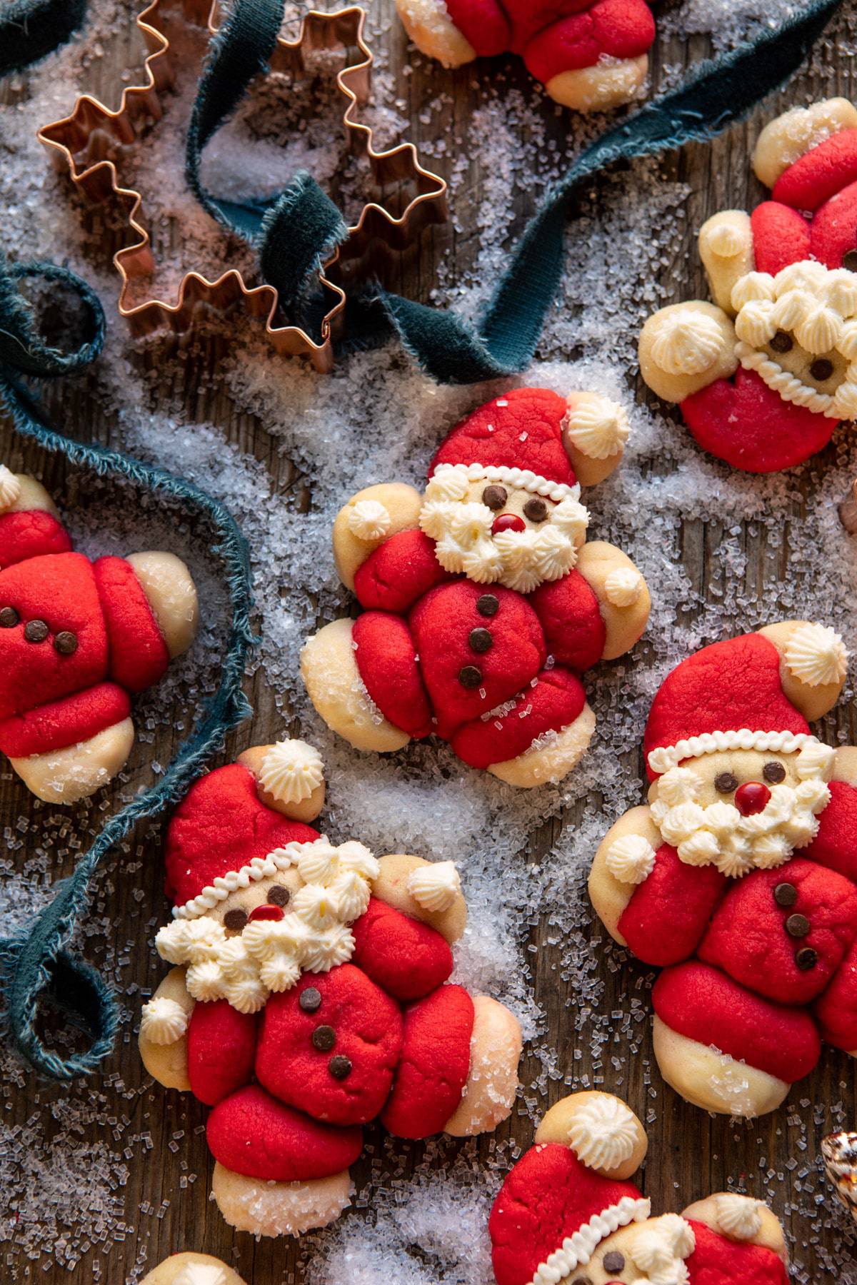 Holly Jolly Santa Cookies | halfbakedharvest.com #santacookies #sugarcookies