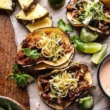 Slow Cooker Braised Hawaiian Pineapple Chicken Tacos | halfbakedharvest.com