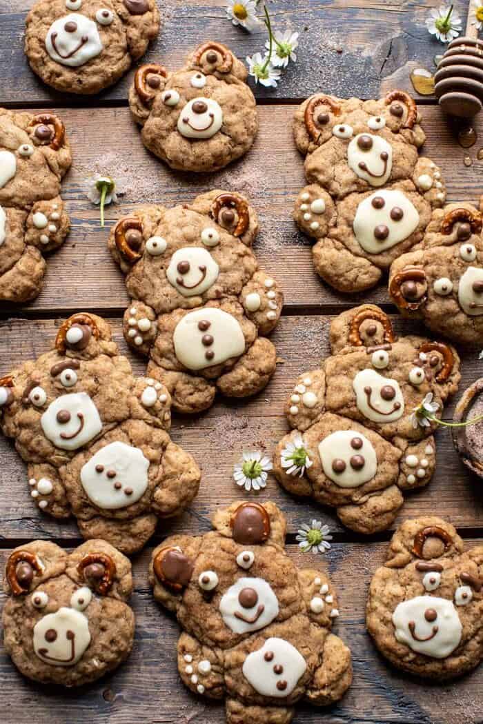 overhead photo of Sweet and Salty Teddy Bear Snickerdoodles