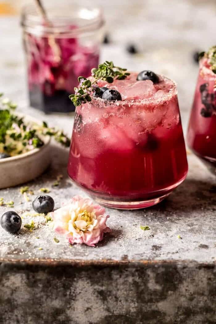 Blueberry Lemon Thyme Smash | halfbakedharvest.com front on photo of Blueberry Lemon Thyme Smash